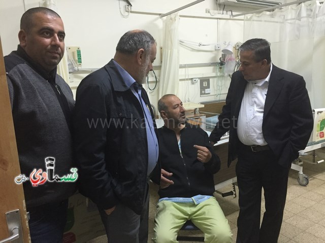 الرئيس عادل بدير ونوابه  في مُعايدة مرضية للسيد نكسون فريج والعديد من مرضى كفرقاسم في مستشفى هشارون